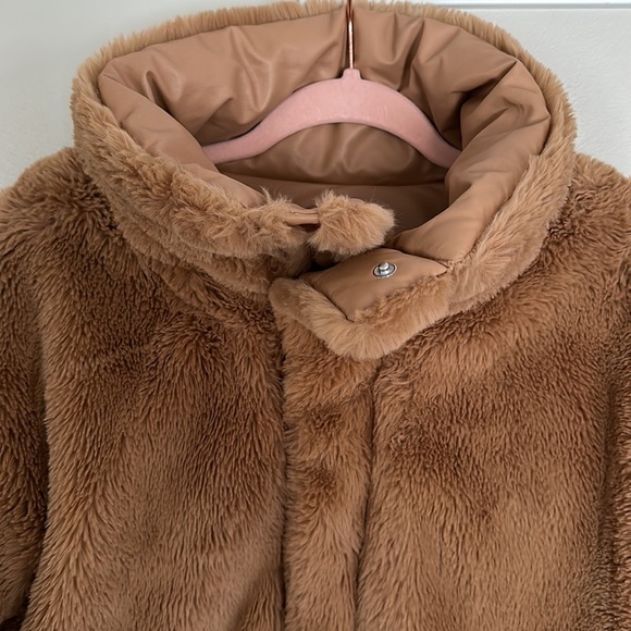 Express Reversible Vegan Leather & Faux Fur Puffer Coat - XXS - Picture 13 of 16